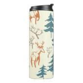 Hand drawn winter seamless pattern with deer and p thermosbeker (Gedraaid links)