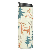 Hand drawn winter seamless pattern with deer and p thermosbeker (Geroteerd rechts)