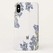 Hand Drawn Wisteria Floral Monogram Case-Mate iPhone Case (Achterkant)