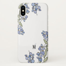 Hand Drawn Wisteria Floral Monogram Case-Mate iPhone Case