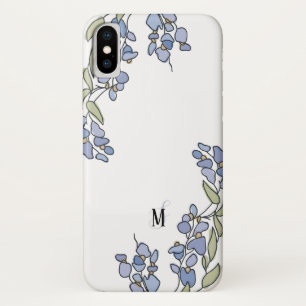 Hand Drawn Wisteria Floral Monogram Case-Mate iPhone Case
