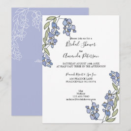 Hand Drawn Wisteria Floral Vrijgezellenfeest Kaart