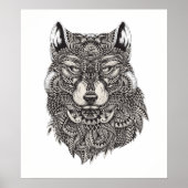 Hand Drawn Wolf Poster (Voorkant)