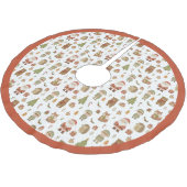 Hand Drawn Woodland Animals Christmas - Tree Skirt Kerstboom Rok (Gekanteld)