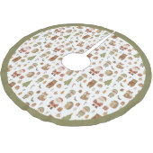 Hand Drawn Woodland Animals Christmas - Tree Skirt Kerstboom Rok (Gekanteld)