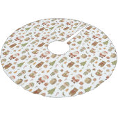 Hand Drawn Woodland Animals Christmas Tree Skirt Kerstboom Rok (Gekanteld)