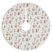 Hand Drawn Woodland Animals Christmas Tree Skirt Kerstboom Rok (Voorkant)