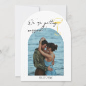 Hand Drawn Written Summer Arched Photo Wedding Kaart (Achterkant)