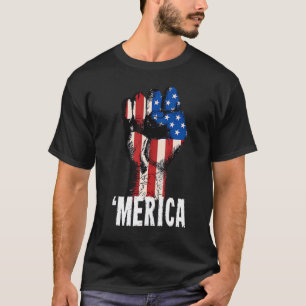 Hand Eagle Amerikaanse vlag Gelukkig 4th van juli T-shirt