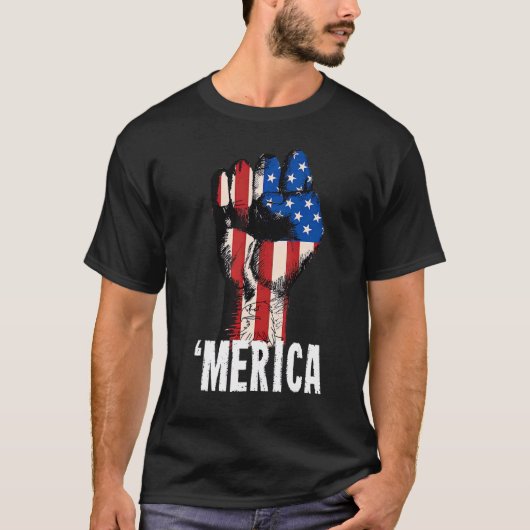 Hand Eagle Amerikaanse vlag Gelukkig 4th van juli T-shirt (Voorkant)