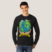 Hand Earth Global Warming Climate Change Awareness T-shirt (Voorkant volledig)