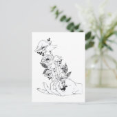 Hand en champignons briefkaart (Staand voorkant)