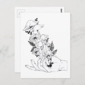 Hand en champignons briefkaart (Voorkant / Achterkant)