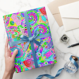 Hand- en digitaal gekleurd patroon art 22 cadeaupapier
