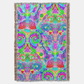 Hand- en digitaal gekleurd patroon art 22 deken (Voorkant Verticaal)