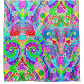 Hand- en digitaal gekleurd patroon art 22 douchegordijn (Voorkant)