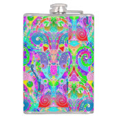 Hand- en digitaal gekleurd patroon art 22 heupfles (Achterkant)