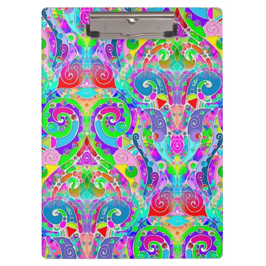 Hand- en digitaal gekleurd patroon art 22 klembord (Voorkant)