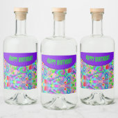 Hand- en digitaal gekleurd patroon art 22 likeurfles etiket (Flessen)