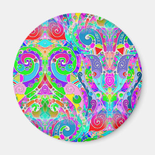Hand- en digitaal gekleurd patroon art 22 magneet