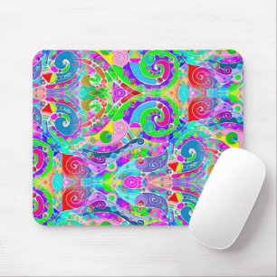 Hand- en digitaal gekleurd patroon art 22 muismat