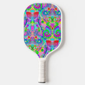 Hand- en digitaal gekleurd patroon art 22 pickleball paddle (Achterkant)