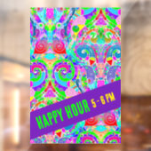 Hand- en digitaal gekleurd patroon art 22 raamsticker (Vel 2)