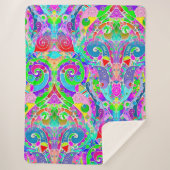 Hand- en digitaal gekleurd patroon art 22 sherpa deken (Voorkant)