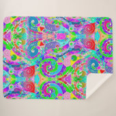 Hand- en digitaal gekleurd patroon art 22 sherpa deken (Voorkant (horizontaal))