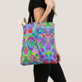 Hand- en digitaal gekleurd patroon art 22 tote bag (Dichtbij)