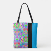 Hand- en digitaal gekleurd patroon art 22 tote bag (Achterkant)