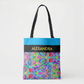 Hand- en digitaal gekleurd patroon art 22 tote bag (Voorkant)