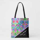Hand- en digitaal gekleurd patroon art 22 tote bag (Voorkant)