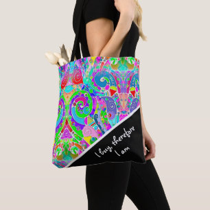 Hand- en digitaal gekleurd patroon art 22 tote bag