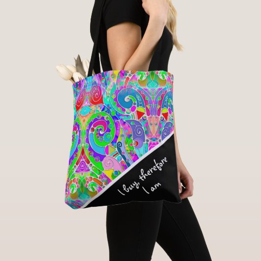 Hand- en digitaal gekleurd patroon art 22 tote bag (Dichtbij)