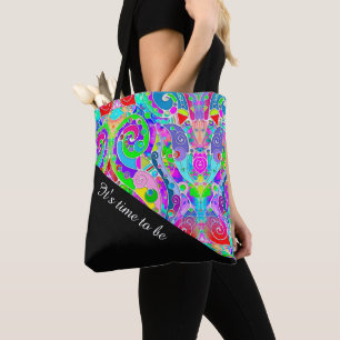 Hand- en digitaal gekleurd patroon art 22 tote bag
