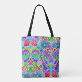 Hand- en digitaal gekleurd patroon art 22 tote bag (Achterkant)