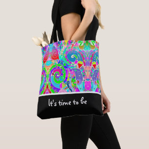 Hand- en digitaal gekleurd patroon art 22 tote bag