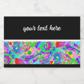 Hand- en digitaal gekleurd patroon art 22 voedselcontainer etiket (Enkel label)