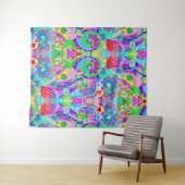 Hand- en digitaal gekleurd patroon art 22 wandkleed (In Situ (horizontaal))