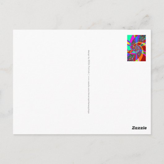 Hand- en digitaal gekleurd patroon art 3 briefkaart (Achterkant)