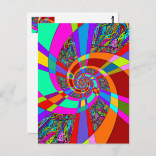 Hand- en digitaal gekleurd patroon art 3 briefkaart