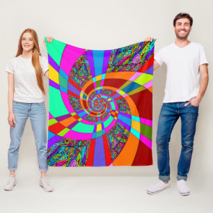 Hand- en digitaal gekleurd patroon art 3 fleece deken