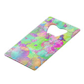 Hand- en digitaal gekleurd patroonartikel 41 creditkaart flessenopener (Voorkant Gekanteld)