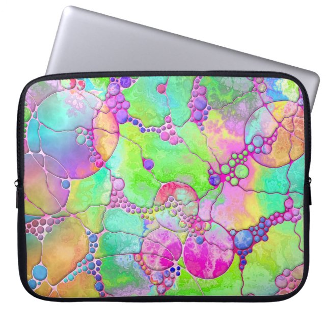 Hand- en digitaal gekleurd patroonartikel 41 laptop sleeve (Voorkant)