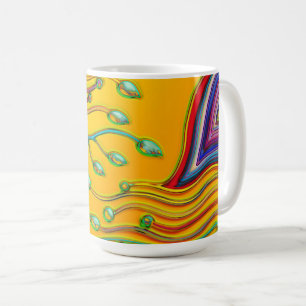 Hand- en digitaal gekleurd patroonkunstwerk 9 koffiemok