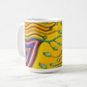 Hand- en digitaal gekleurd patroonkunstwerk 9 koffiemok (Voorkant links)