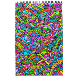 Hand- en digitaal gekleurd patroonpatroon art 27 kalender