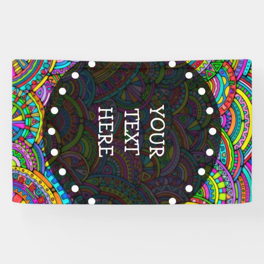 Hand- en digitaal gekleurd patroonpatroon art 27 spandoek (Horizontaal)