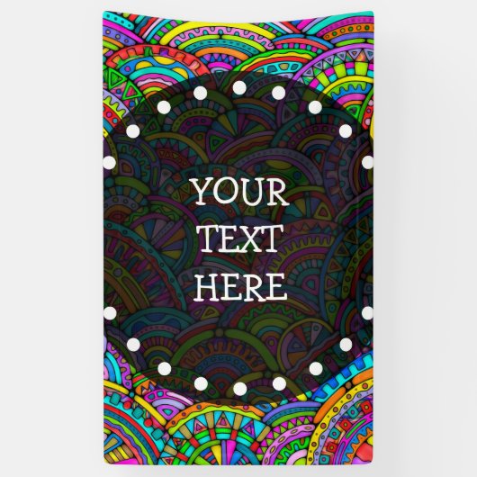 Hand- en digitaal gekleurd patroonpatroon art 27 spandoek (Verticaal)